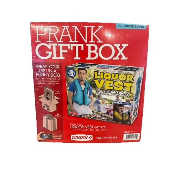 Liquor Vest Prank Gift Box Fake Packaging Present Booze Beer Lover Drinker