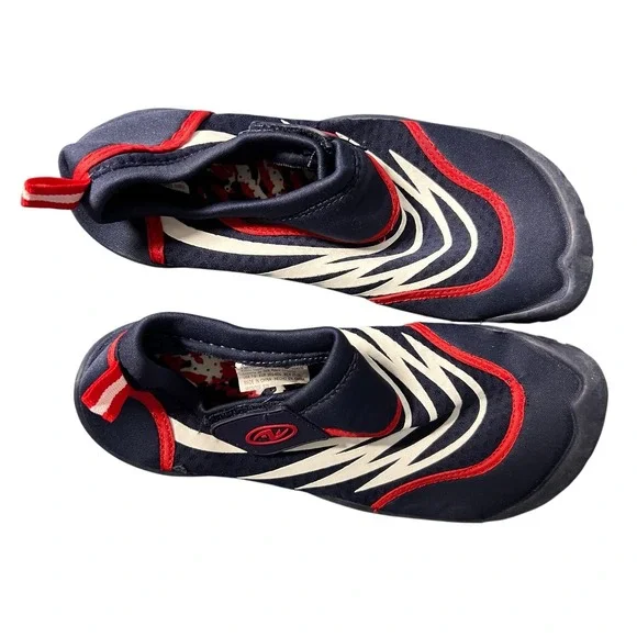 Northside Kids Water Shoes Aqua Socks Navy Red Slip On Youth Size 7-8