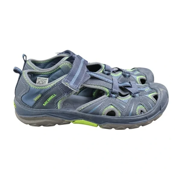 Merrell Hydro Hiker Sandals Boys Size 6 Blue Closed Toe Hook & Loop Hiking Water