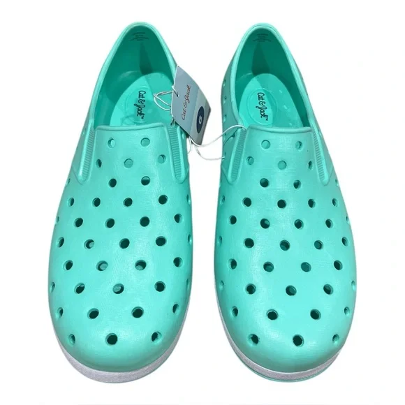 Cat & Jack Girls‎ Water Shoes Mint Green Summer Slip On Play Rubber, Size 6