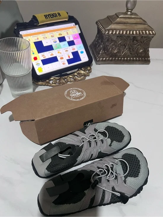 Elle Kids Gray & Black Water Shoes with Bungee Lace