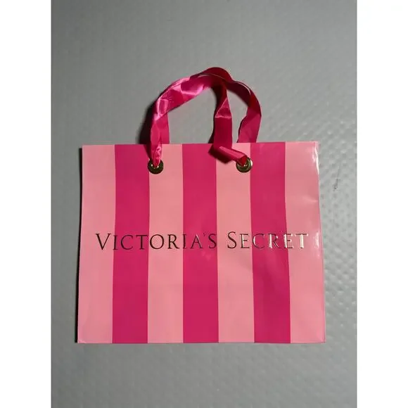 Victoria's Secret‎ Iconic Pink Stripe Paper Gift Shopping Bag 9x11
