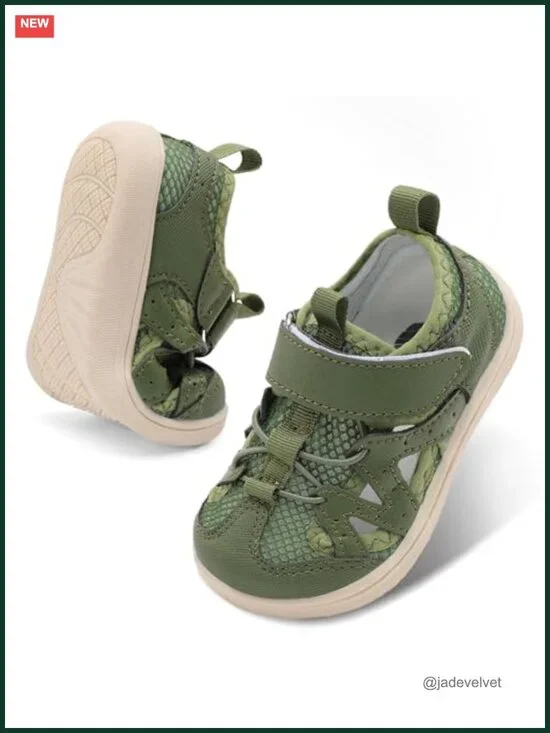 Kids Barefoot Sandals Water Shoes Quick-Dry Non-Slip Adjustable Hook & Loop
