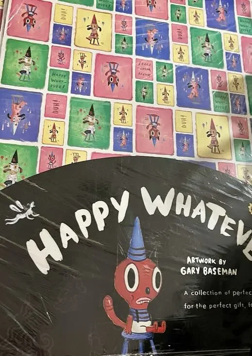 Gary Baseman Gift Wrap Bulk Wholesale Lot - 20 Packs Happy Whatever Pop Art