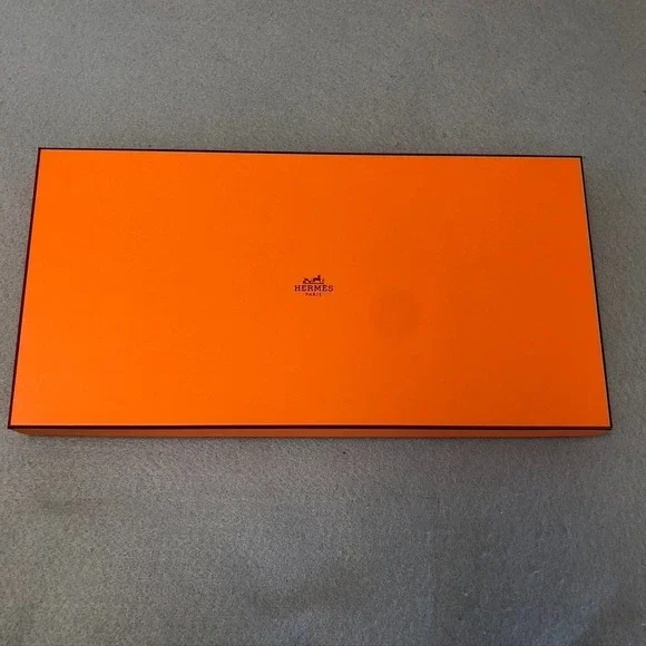 Authentic Hermes Orange Storage Gift‎ Box Empty 14.5x7.5x1.5 Small Rectangle
