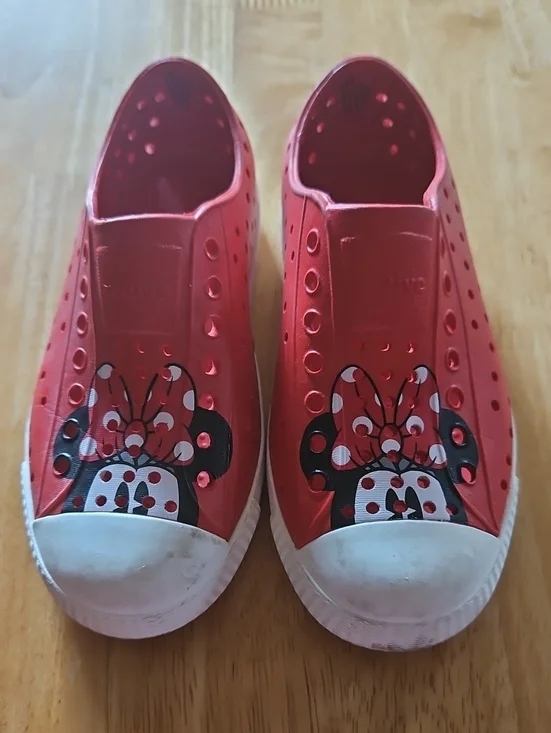 Native Kids Red Minnie Mouse Slip-On Water Shoes