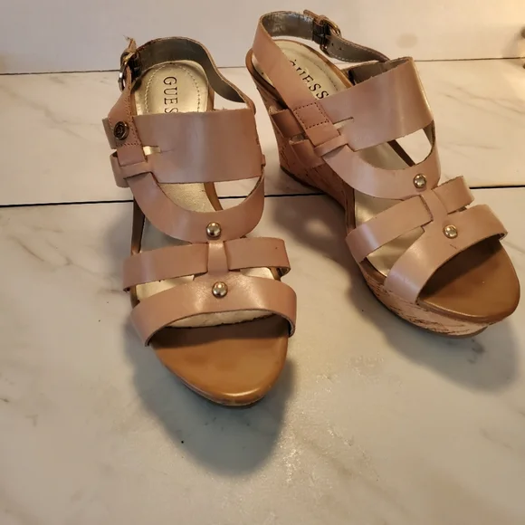 Guess Tan Wedge Shoes S 9 M