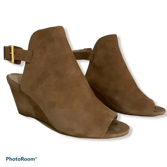 Kenneth Cole Dana wedge Sandal suade tan‎ 6M