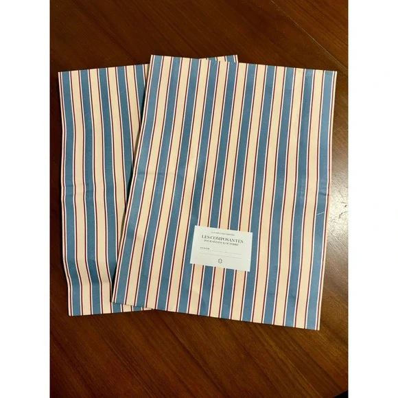 Sézane French Striped Gift Bags Holiday Wrap with Red Ribbon 16