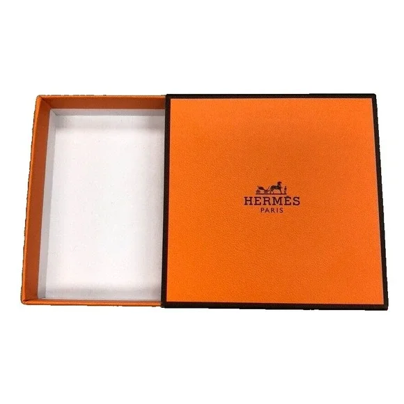 Authentic Hermes Orange Gift‎ Box Empty  Square 3.25x3.25x.75 Small Storage