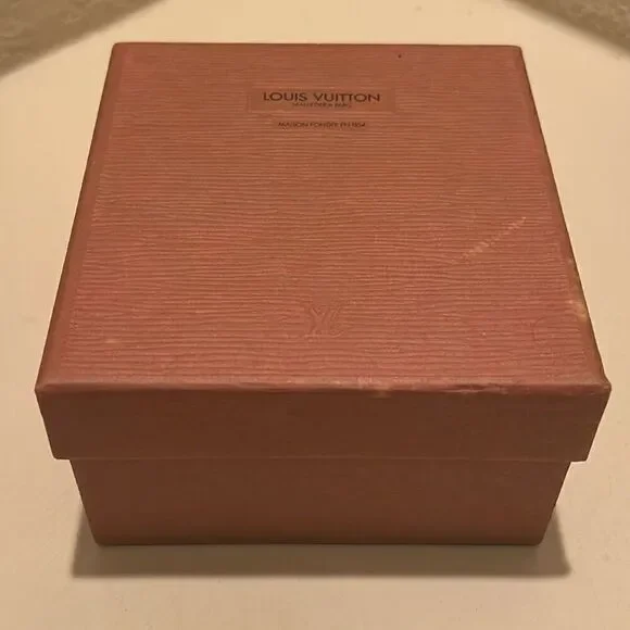 Louis Vuitton LV Square Gift Box Brown Textured Lift Lid Luxury Storage Display