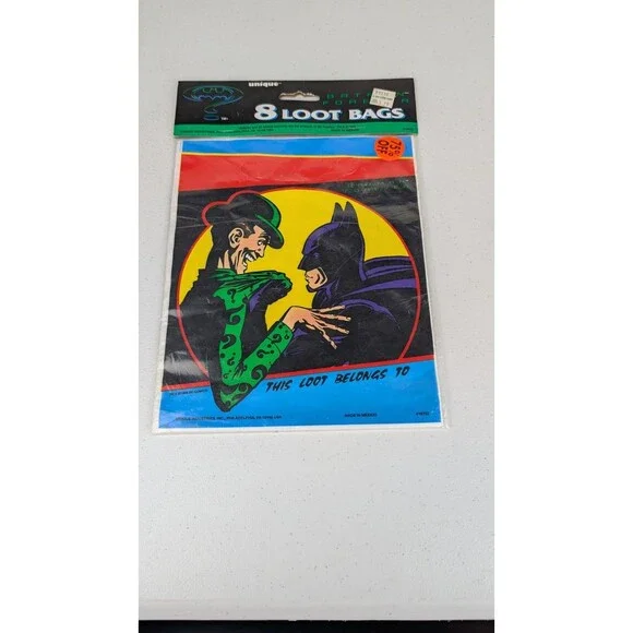 90s Batman Forever Party Loot Bags Riddler Batman Forever Superheroes NOS Sealed