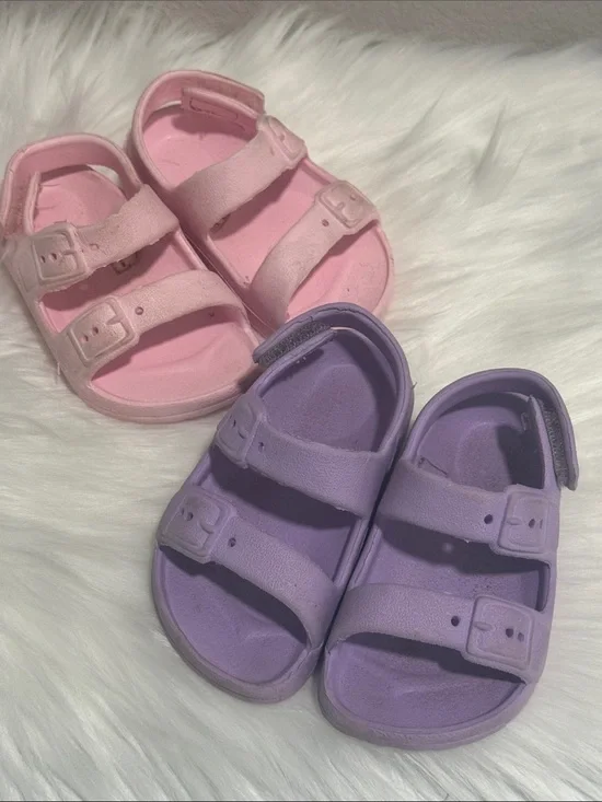 Baby Girls Pink and Purple Adjustable Strap Water Sandals