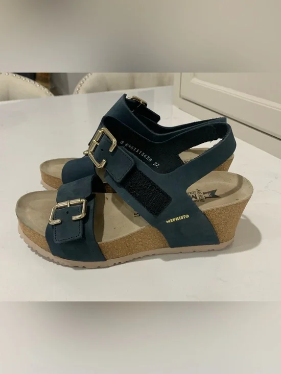 Mephisto Lissandra Platform Wedge Sandal Shoes 37
