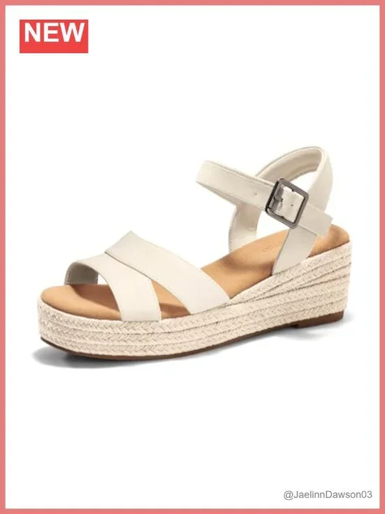 Wedge Platform Sandals Espadrille Heels Open Toe Ankle Strap Summer Shoes