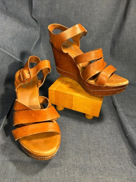 Kork-Ease leather wedge platform sandals shoes