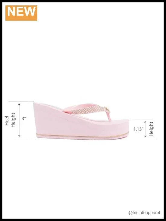3 Inch Platform Wedge Sandals Fashion Beach Flip Flops EVA Comfort Thong Slide