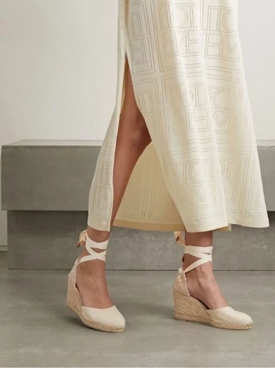 Castaner Carina Ankle Tie Espadrille Wedge Pumps