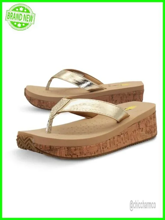 Soft Webbed Textile Thong Wedge Sandals with Padded Lining