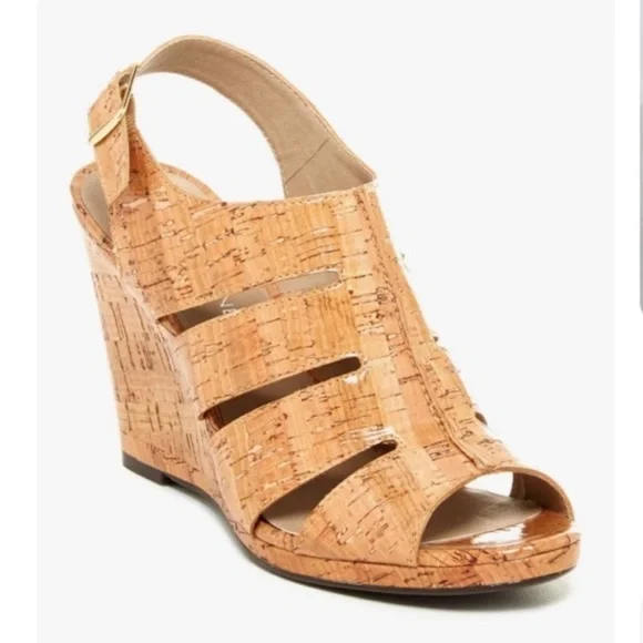 Donald J Pliner Haddie 10M cork wedges heels sandals shoes