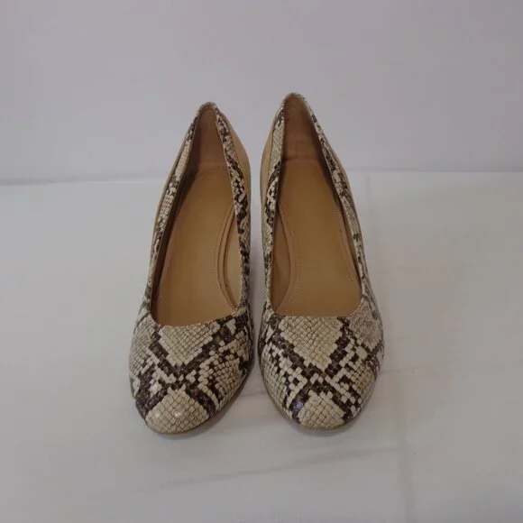 Violet & Red Persia Shoes Wedge Pump Faux Snakeskin Leather Women Size 8.5M‎
