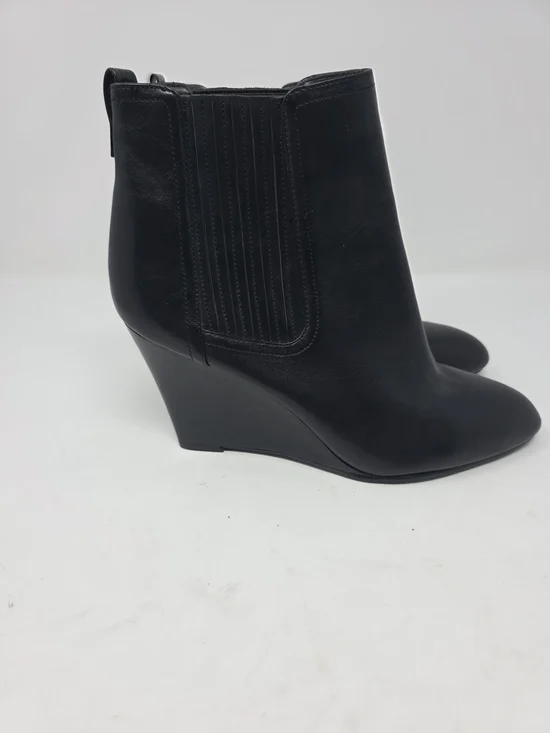 Sam Edelman Black Leather Wedge Ankle Boots Womens 9.5 Chelsea Booties