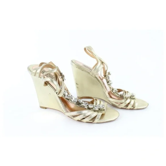 Badgley Mischka Crystal Strappy Wedges