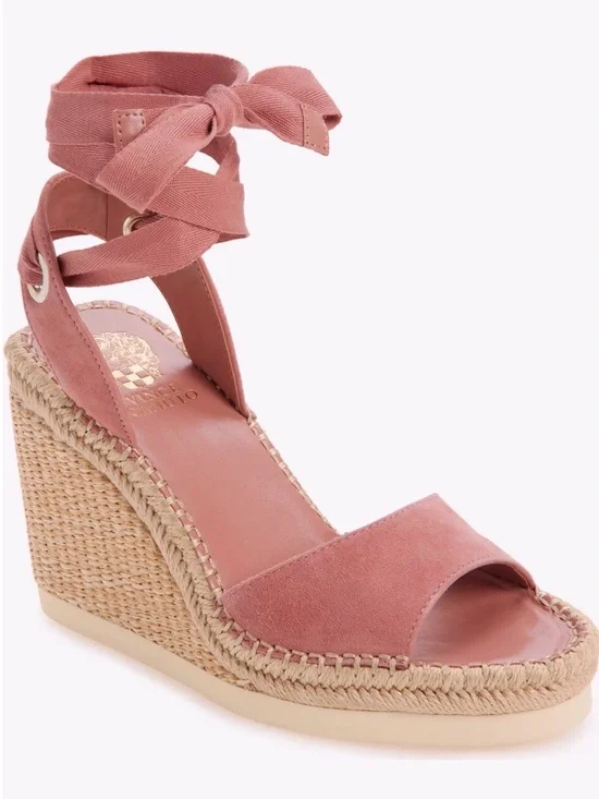 Vince Camuto Rosy Mauve Ankle-Tie Espadrille Wedge
