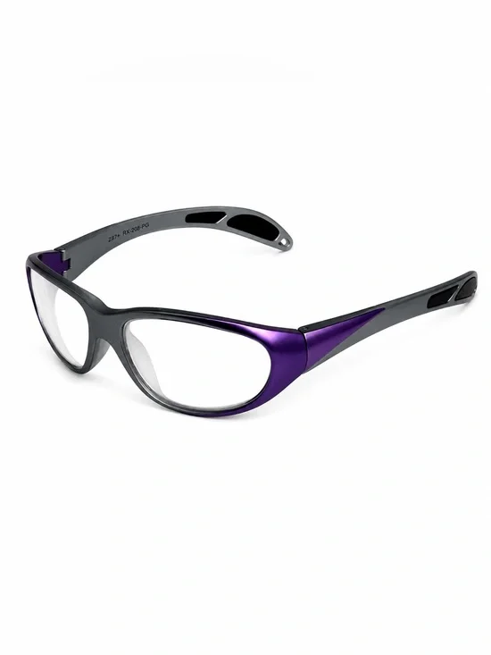 Model 208 Ultralite Wrap Radiation Glasses Gray Purple Case Strap Z87+RX-208-PG