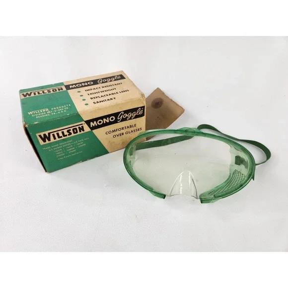 Vintage Green WILLSON Monogoggle Personal Safety Eye Protection Laboratory Safe‎