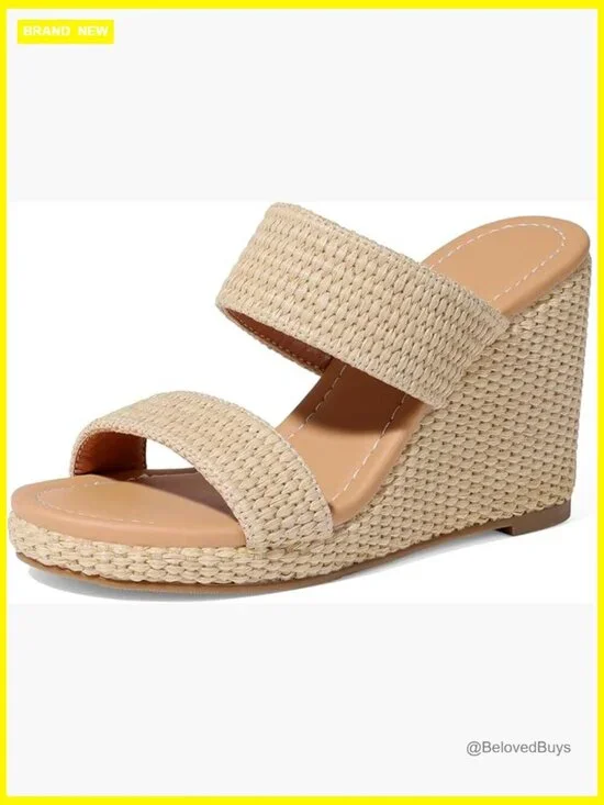 Slip On Wedge Sandals Espadrilles Platform Slides Dressy High Heel Summer