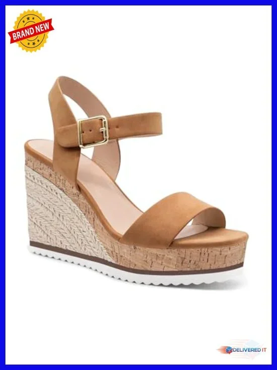 Women's Espadrille Wedge Platform Sandals Open Toe Ankle Buckle Strap Casual