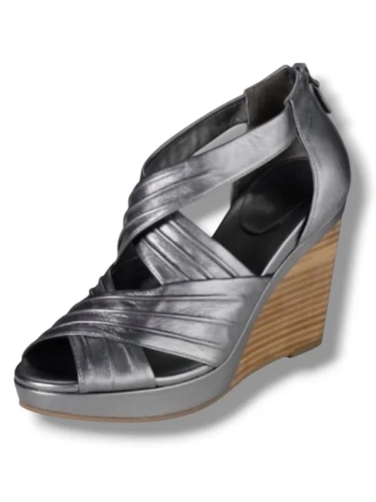 Cole Haan Shayna pewter wedge sandals