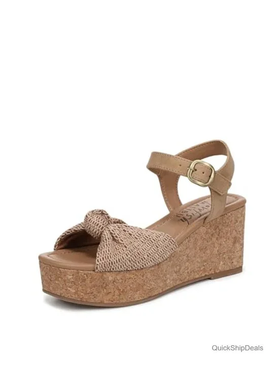 Strappy Wedge Sandals with Ankle Strap & Platform Sole