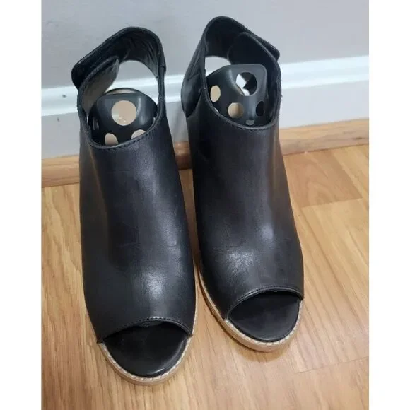Cole Haan Peep Toe Leather Bootie 6.5
