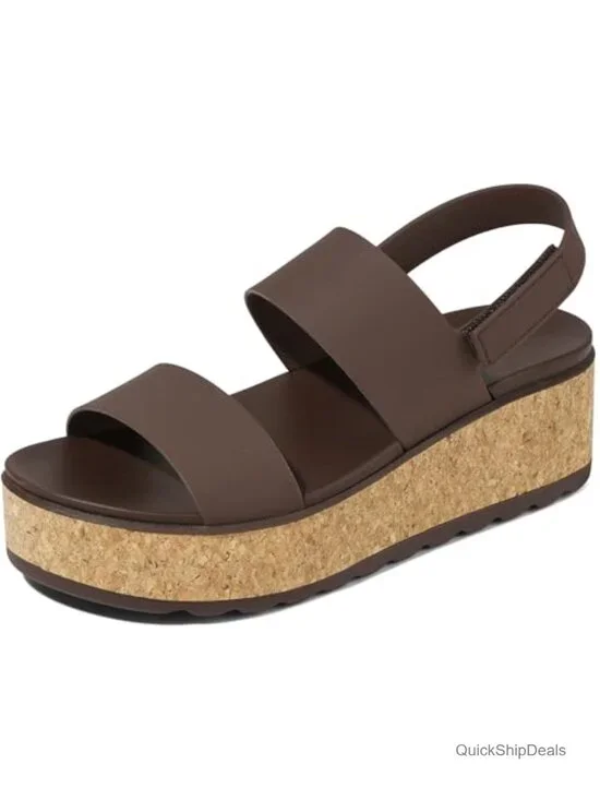 Women's Platform Wedge Cork Sandals Chunky Lug Sole EVA Lightweight Summer