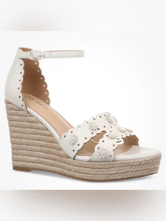 On 34th Women's Theodoree Espadrille Wedge Sandals, Exclusively at Macy's White