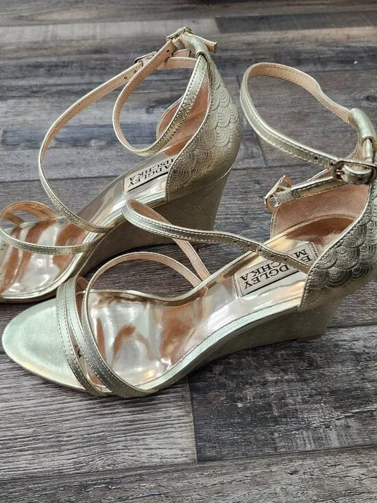 Gold Badgley Mischka Carnation II Wedge Sandal 7