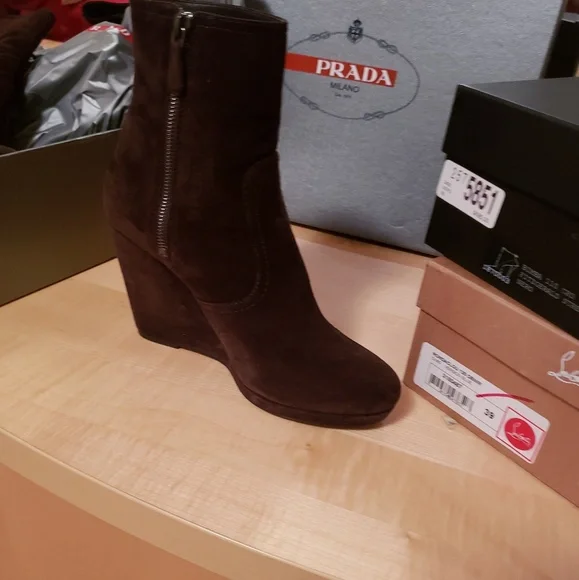 PRADA ankle suede boots