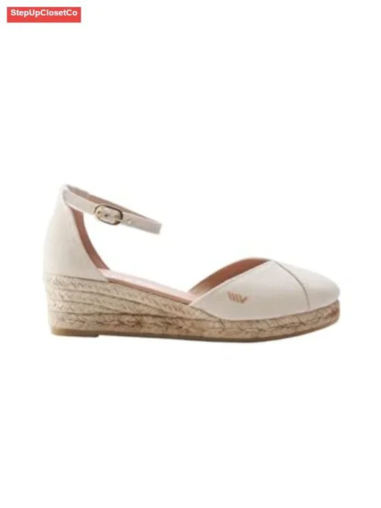 Handmade Canvas Espadrille Wedge Sandals with Ankle Strap