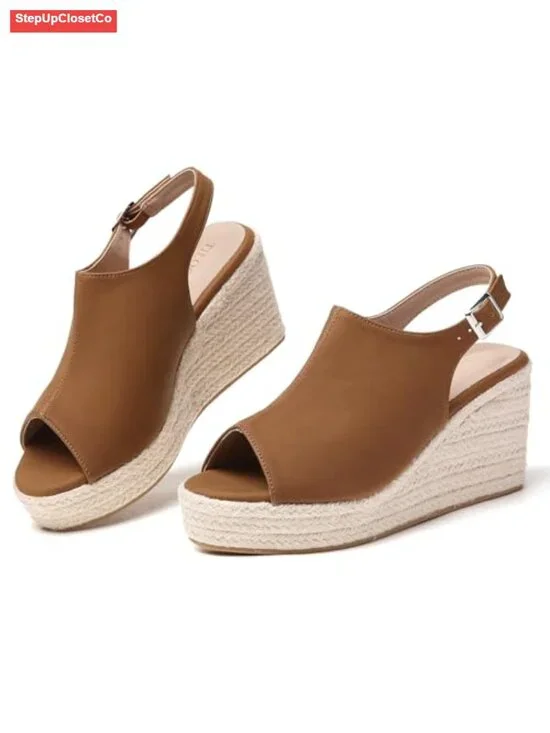 Espadrilles Wedges Platform Ankle Strap Sandals Women Open Toe Comfort Travel