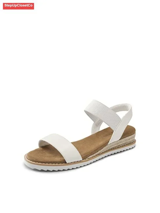Espadrilles Ankle Strap Open Toe Wedge Sandals with Elastic Strap