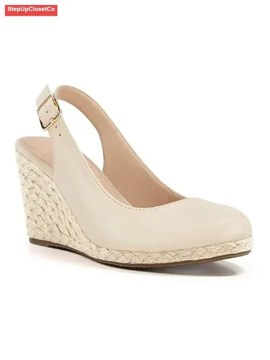 Closed Toe Espadrille Wedge Sandals with Ankle Buckle Strap Memory Foam