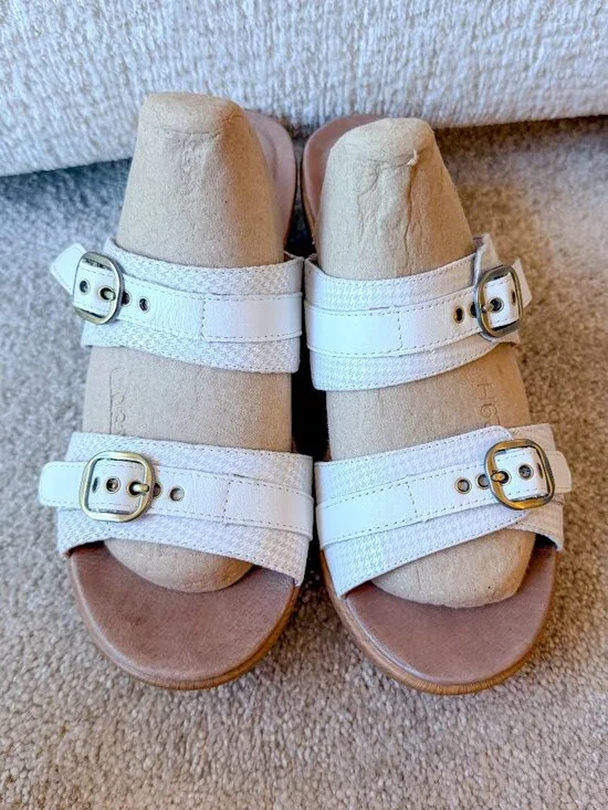 Dansko Women's Jessie White Leather Sandals - Size 40