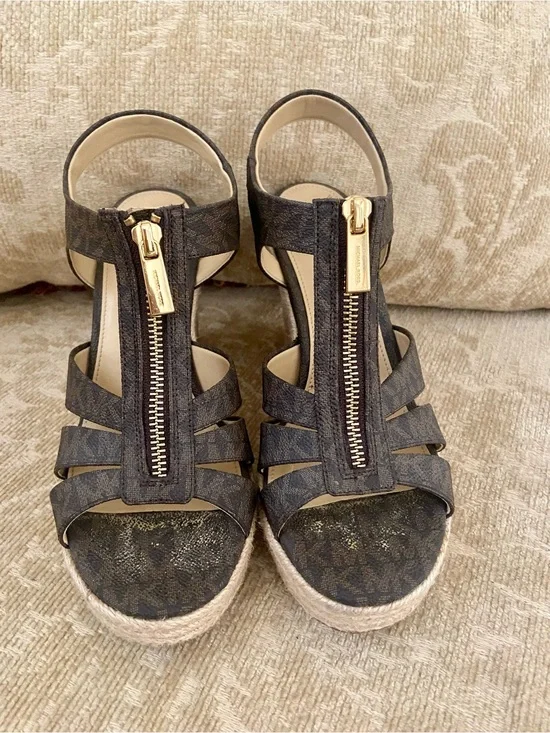 Michael Kors Wedge Espadrille Sandals in Brown