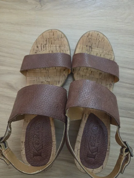 Kork Ease Women’s Tan Minihan Tan Leather Wedge Sandals - Size 7M