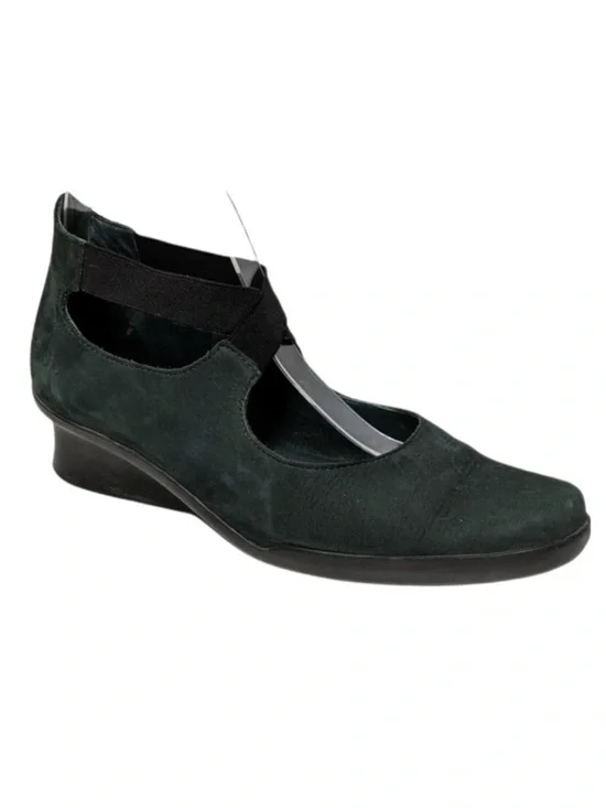 ARCHE Green Leather Cross Strap Wedge Heels 39