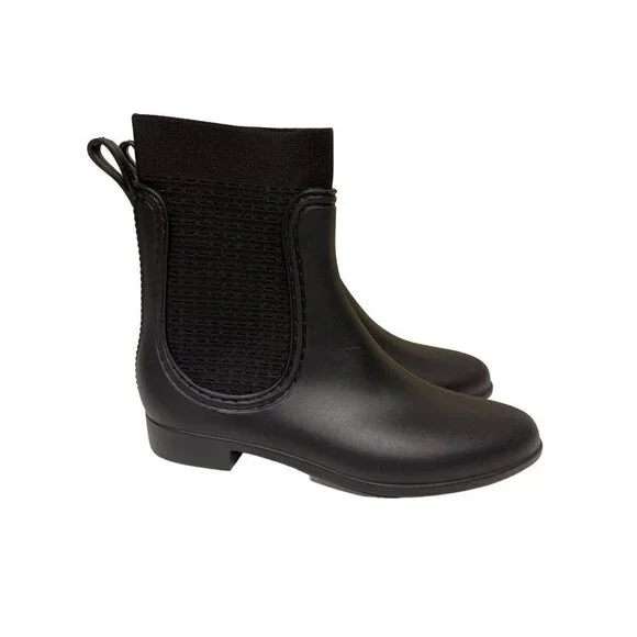 Catherine Malandrino Chelsea Rainboot Black Pull On Size 8 39
