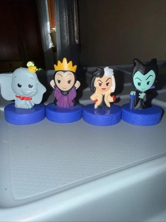 Disney Villains & Dumbo Mini Figures - Blue Bases McDonald's Disneyland 70th Ann