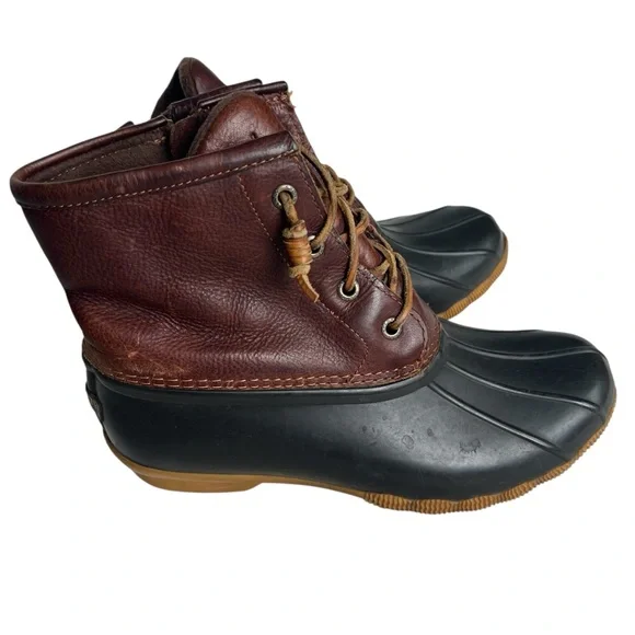 Sperry Top Sider Saltwater Duck Boots Women’s 7M  Brown Rain Snow Boot STS91176